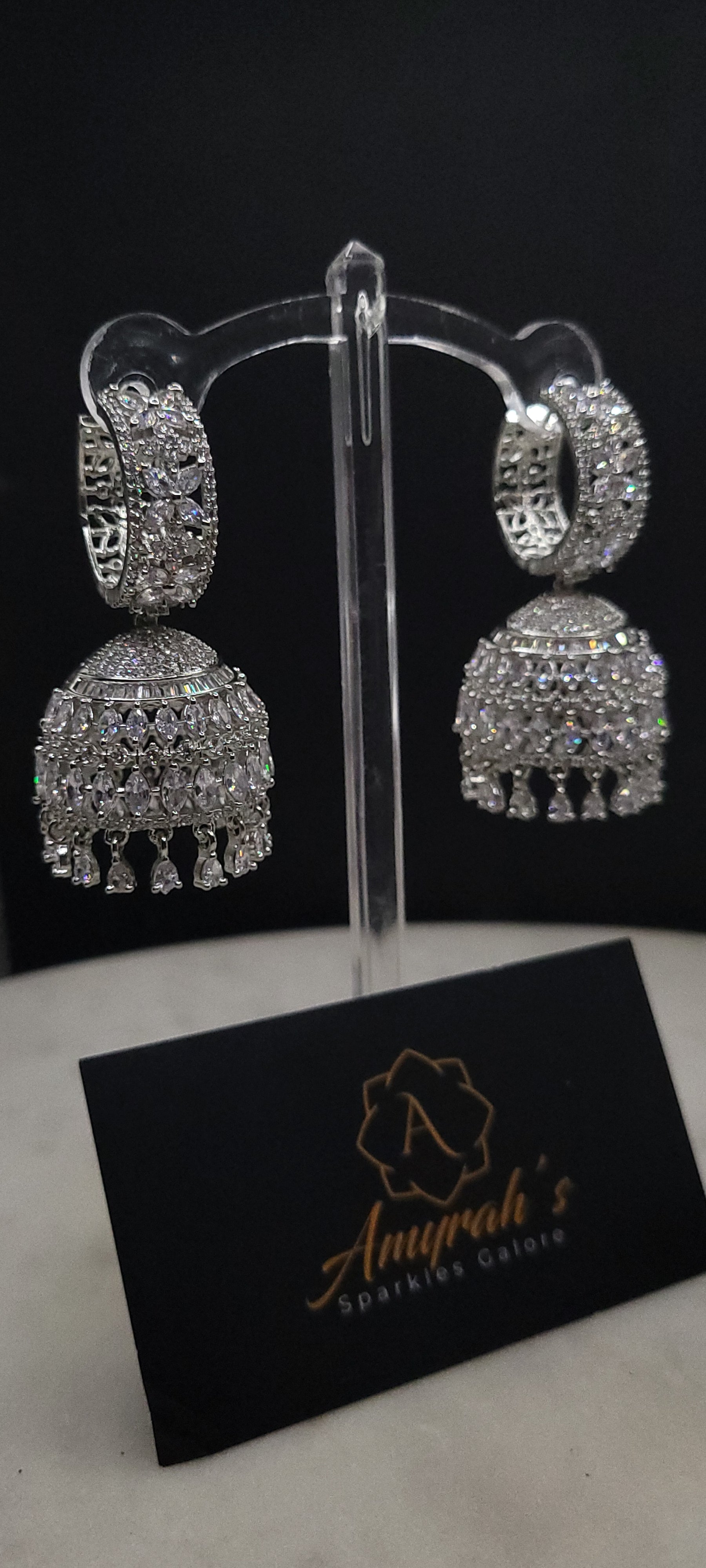Beautiful jhumkas diamond earrings