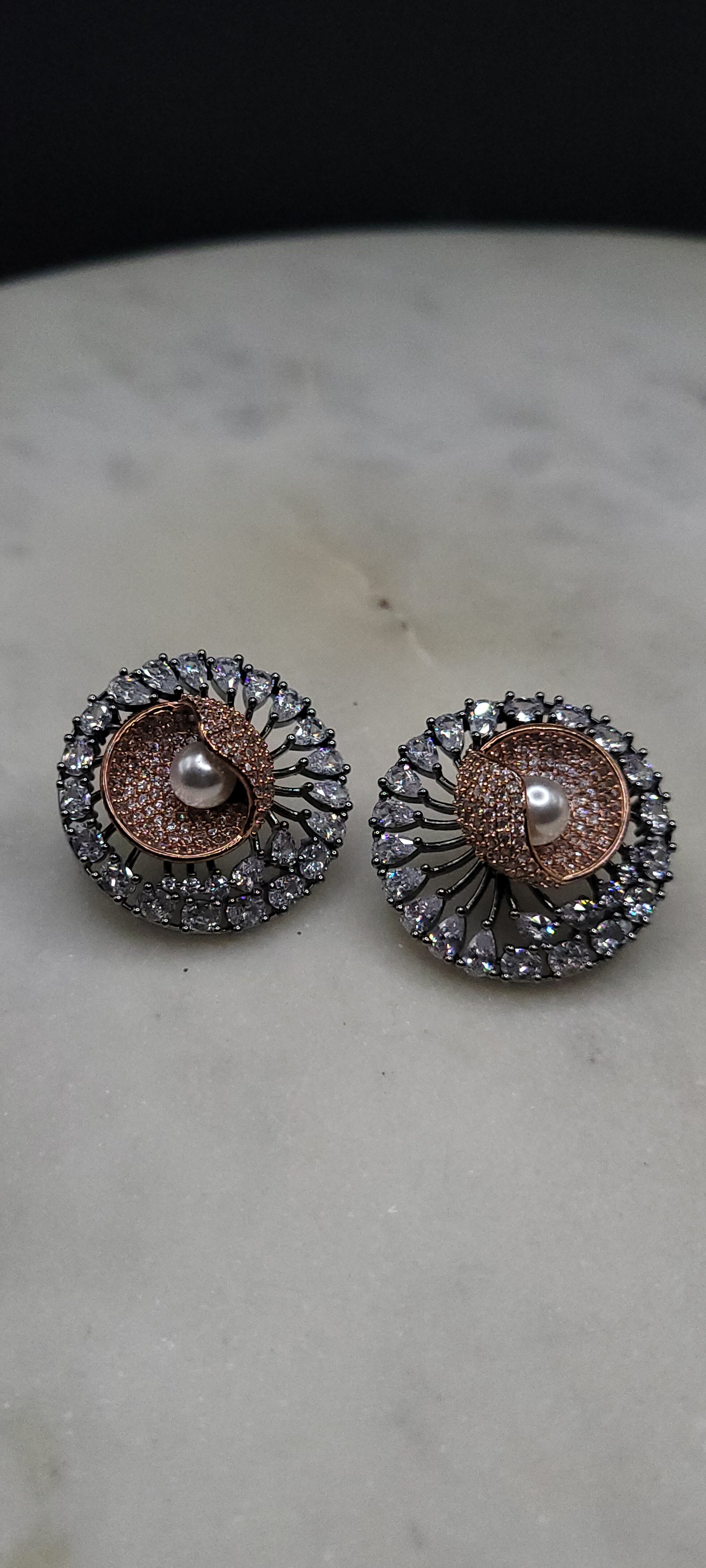Unique design two toned earrings