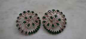 One-of-a-kind rose gold and green diamond earrings