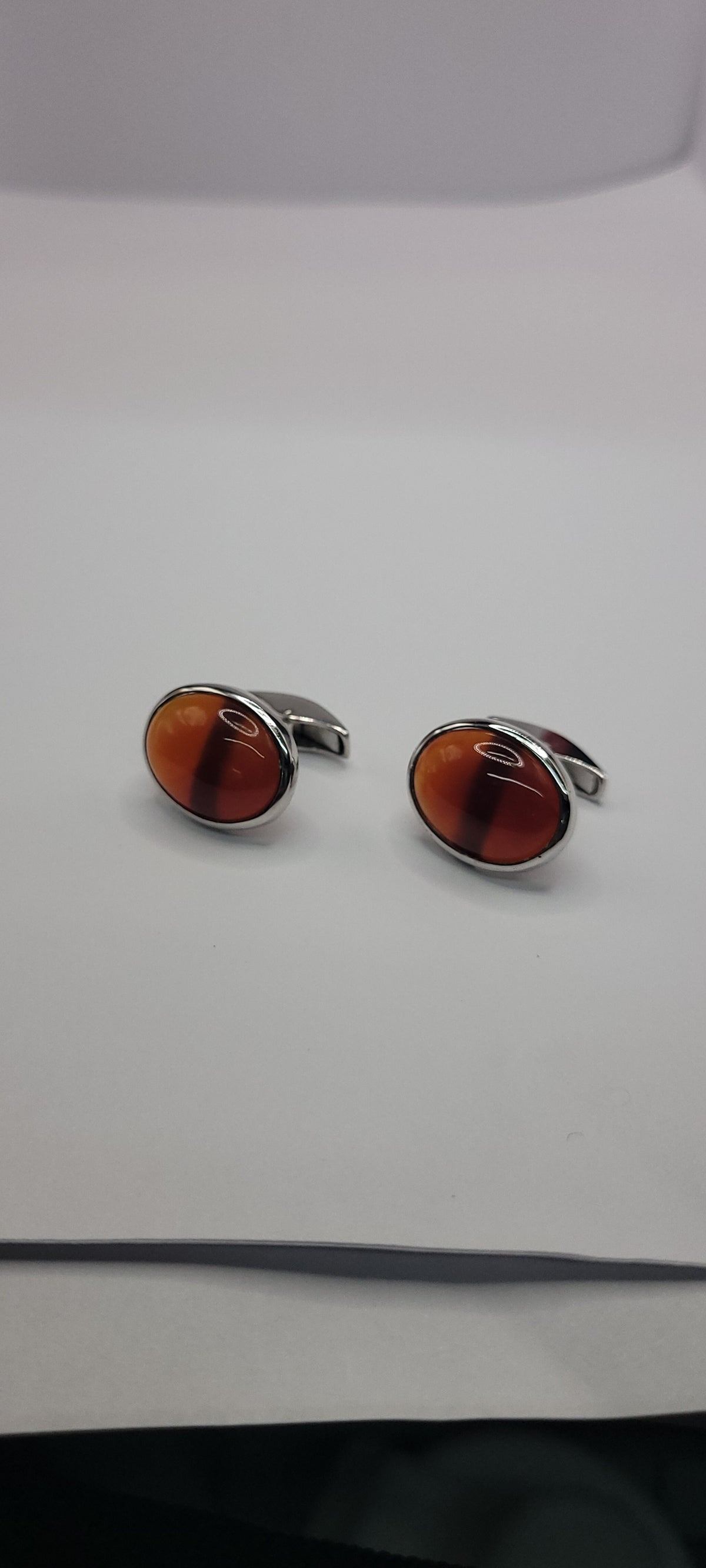 Agate Stone Sterling Silver Cuff Links
