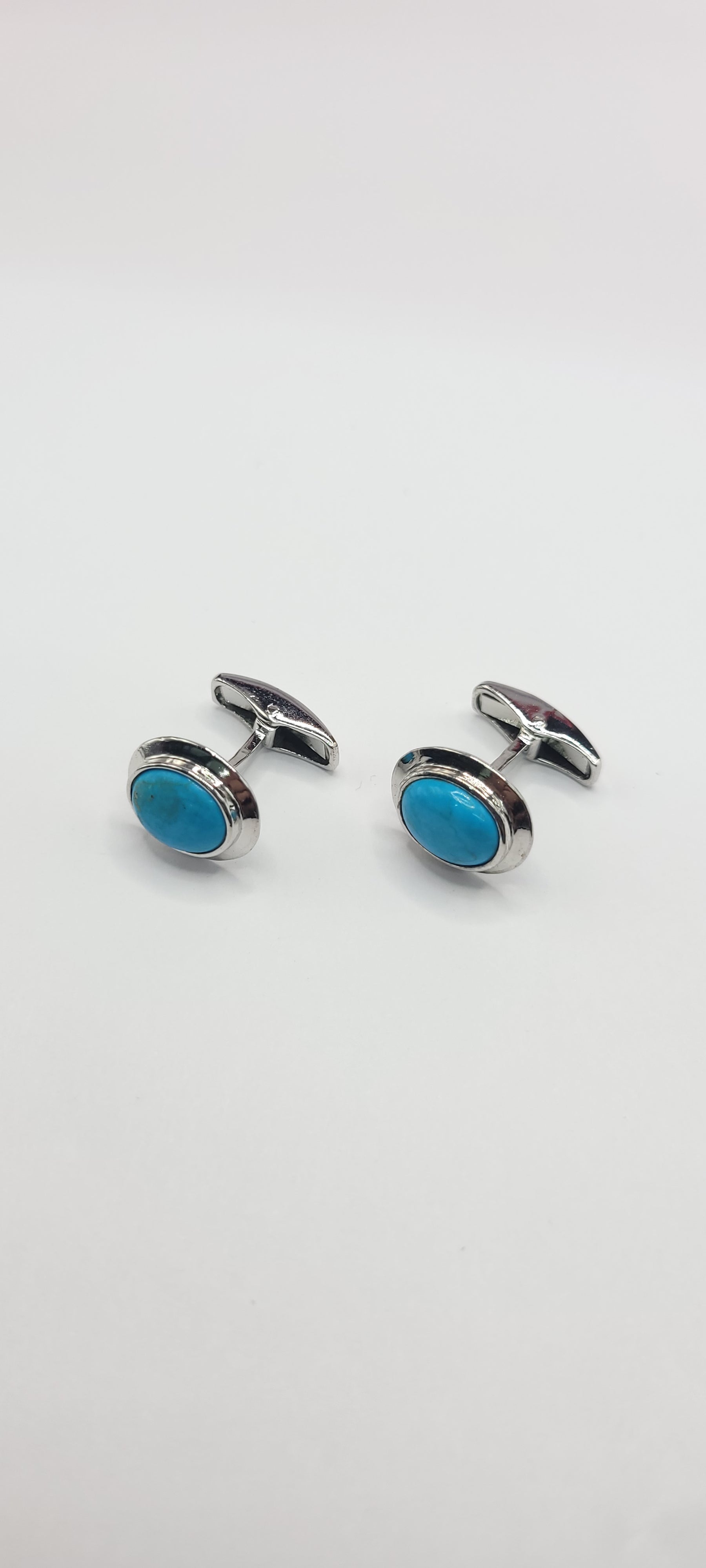Turquoise stone on real silver cufflinks