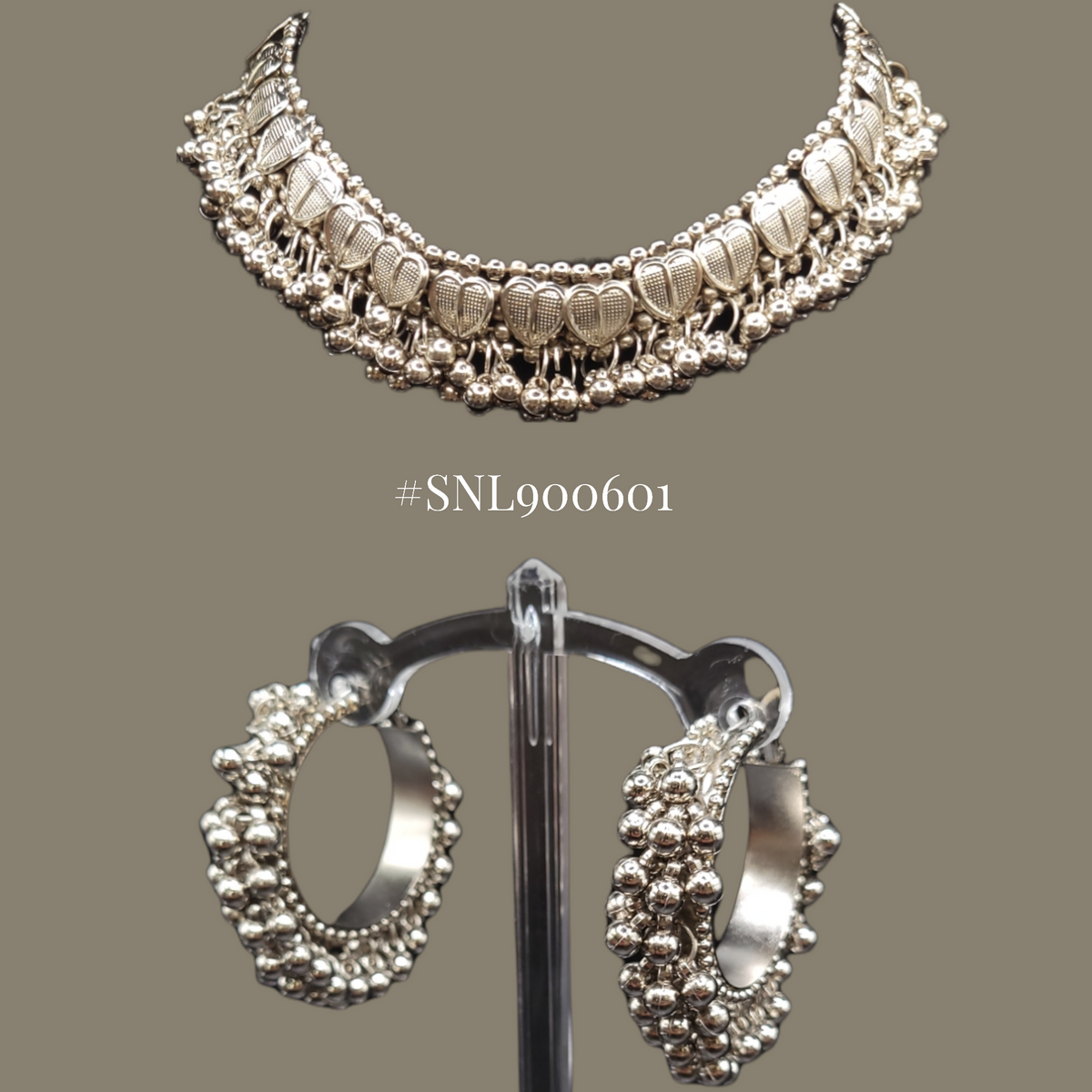 DESIGNER CHOKER NECKLACE WITH EARRINGS SET