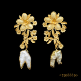ELEGANT FLOWER DESIGN IN GOLD COLOR WITH WHITE STONE