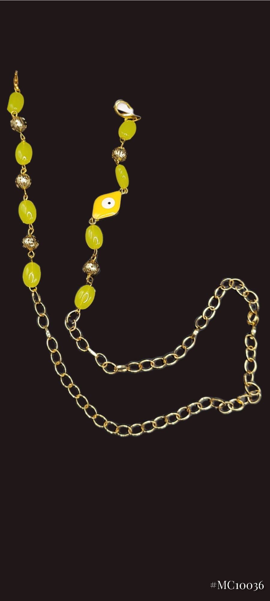 EYE CATCHING MASK CHAIN IN YELLOW COLOR