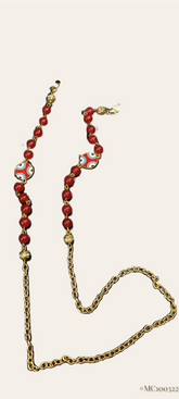 EYE CATCHING RED AND GOLD COLOR MASK CHAIN