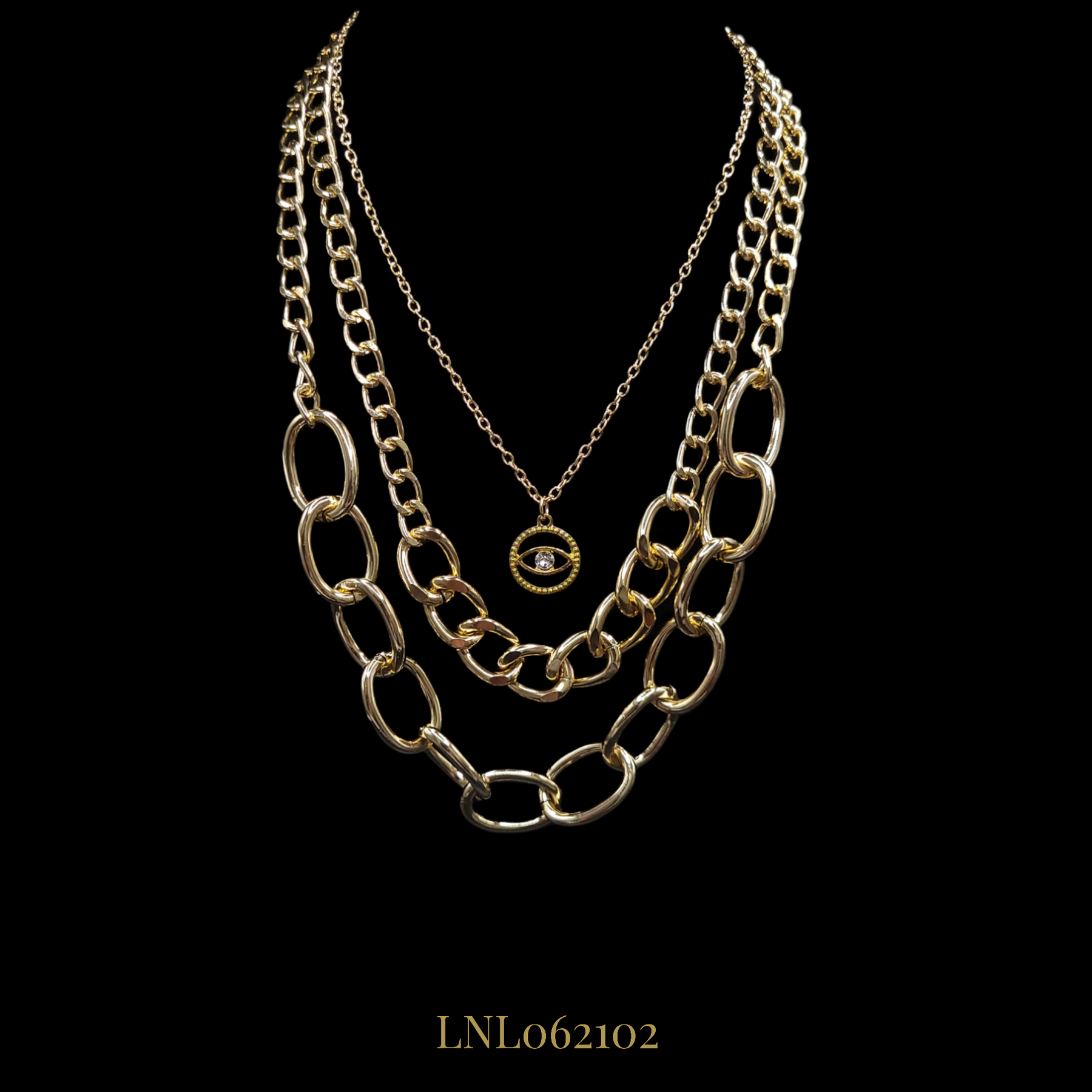 EYE CATCHING GOLD TONE NECKLACE
