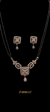 SQUARED DIAMOND DESIGN MANGALSUTRA SETS IN GOLD COLOR