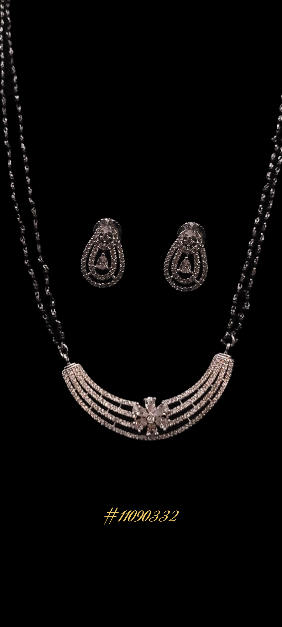 ELEGANT DIAMOND DESIGN IN SILVER COLOR WITH MANGALSUTRA SET