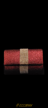 SPARKLING RED CLUTCH WITH GOLD DIAMONDS