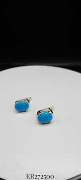 TURQUOISE STONE ON STERLING SILVER CLIP-ON EARRINGS. TURQUOISE IS ONE OF THE MOST SPIRITUAL STONES IN THE WORLD OF CRYSTALS.
