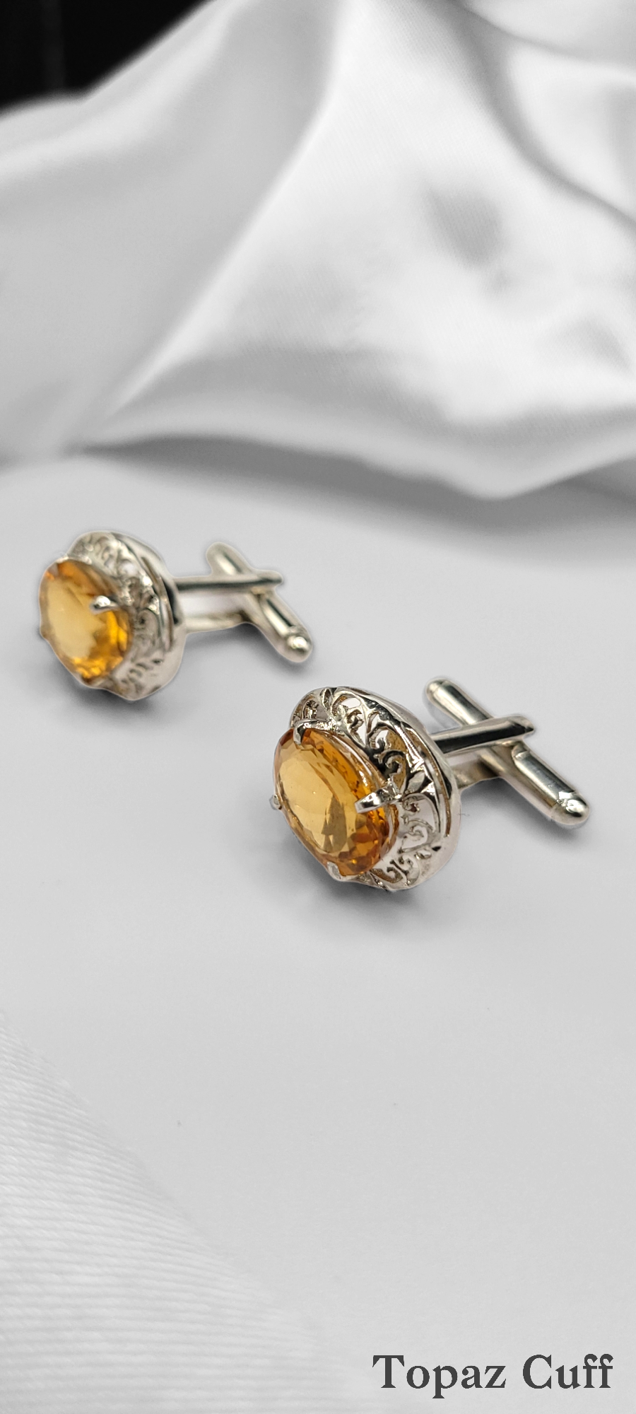 TOPAZ CUFF LINKZ ON STERLING SILVER. BEST KNOWN AS A STONE OF LOVE & GOOD FORTUNE!