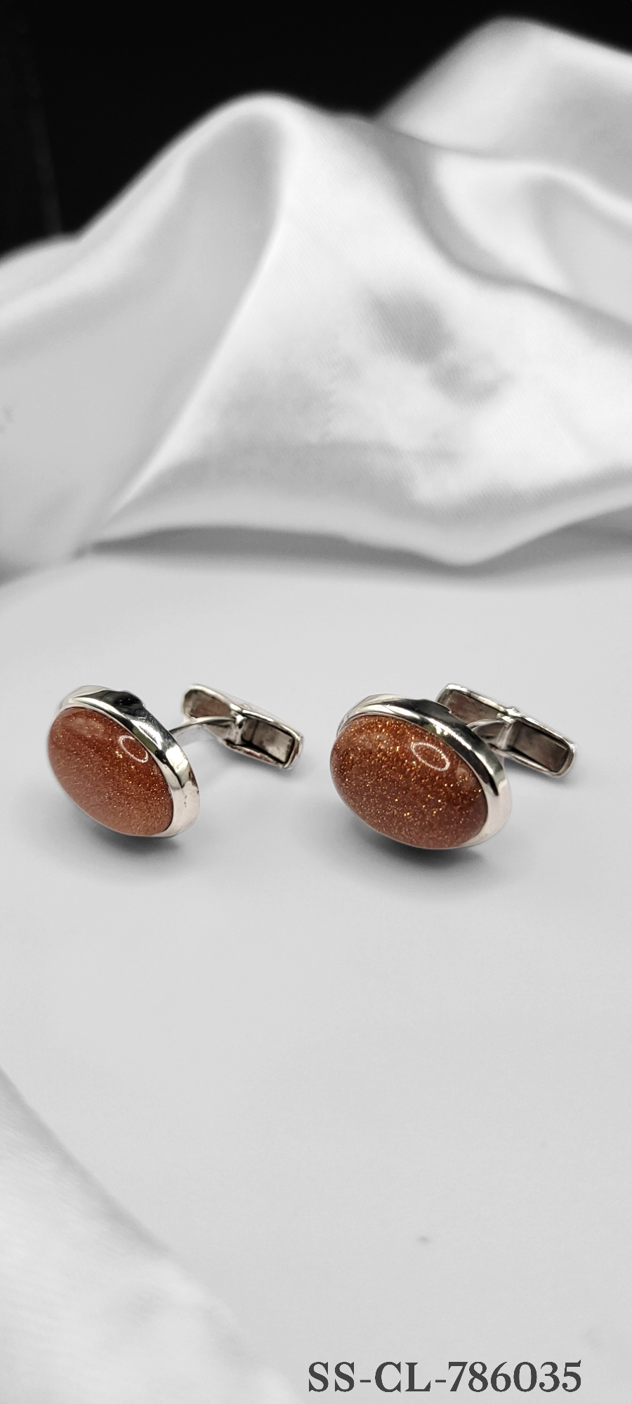 SANDSTONE CUFF LINKS ON STERLING SILVER. BEST KNOWN AS A STONE THAT RESEMBLES THE GALAXY! ONE OF A KIND PIECE