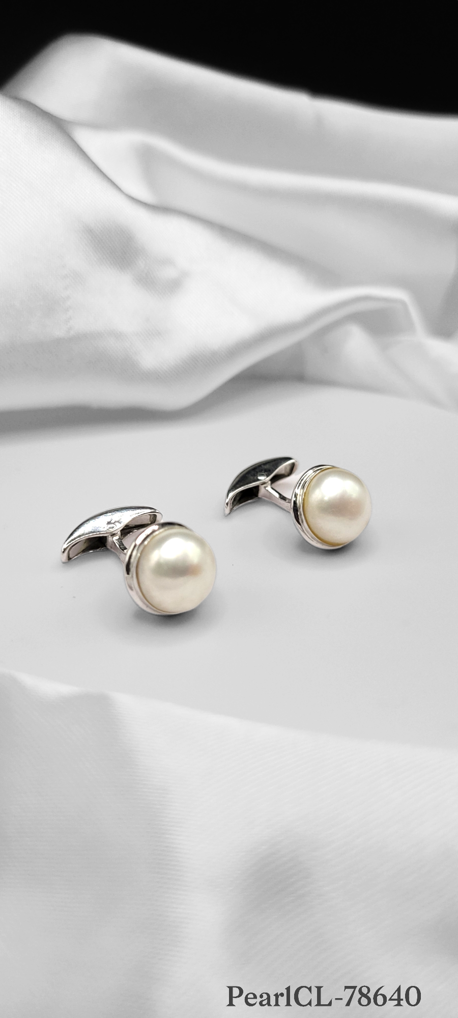 REAL CULTURE PEARL CUFF LINKS ON STERLING SILVER. '' THE ULTIMATE SYMBOL OF WISDOM''