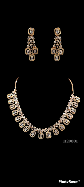 Lovely Diamond Necklace with Earrings