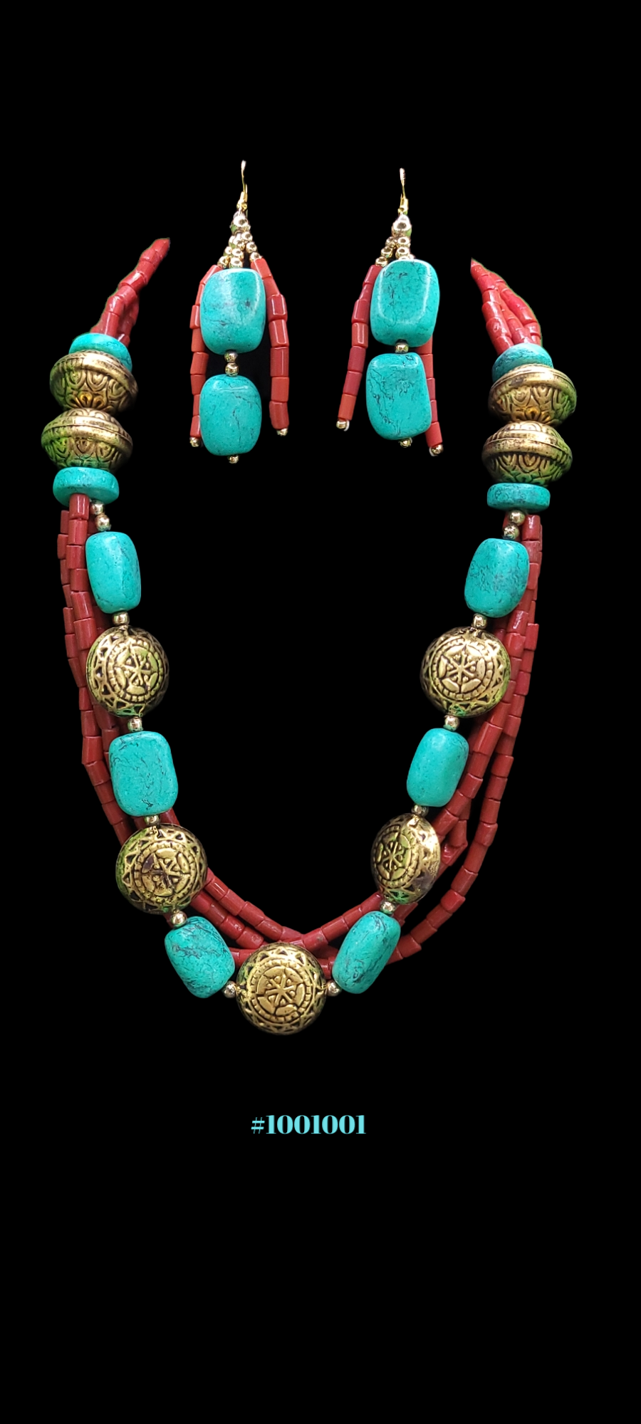 COLORFUL TIBERIAN NECKLACE SET WITH EARRINGS